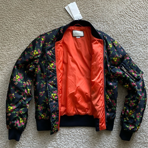Gucci Floral Bomber Jacket Sz 38 or Small - Picture 2 of 16